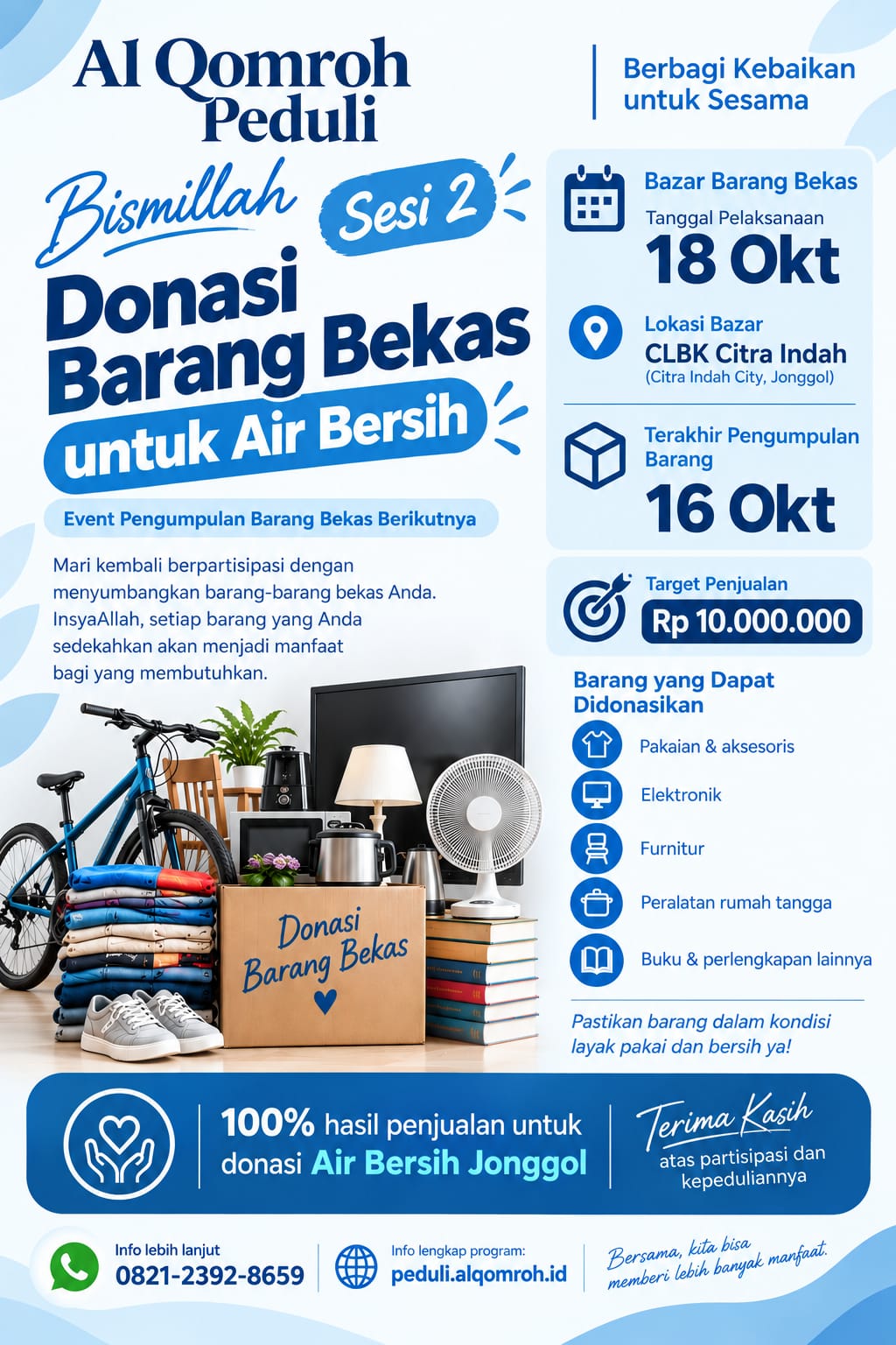 Poster Bazar Barang Bekas Sesi 2 Air Bersih Jonggol